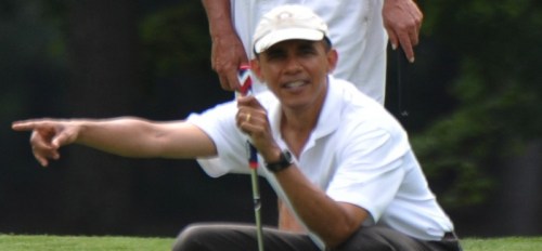 Obama on the course